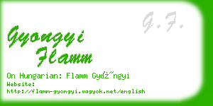 gyongyi flamm business card